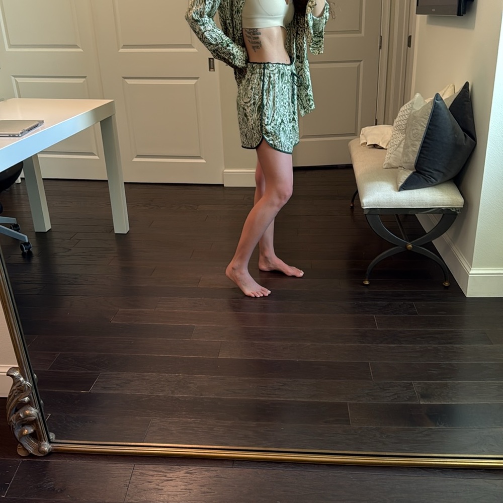 Green Patterned Women's Matching Set - Picture 4 of 5